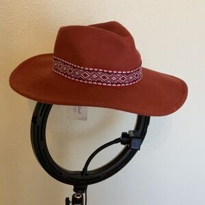 Orange wide brim hat